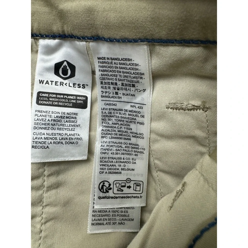 Levis XX Chino Shorts Mens 28 Khaki Tan‎ Stretch Twill